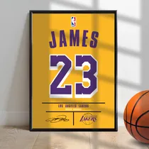 Comprar Cuadro Lakers Camiseta Lebron James 23 C\u002Fvidrio 30x40cm Amarillo Negro