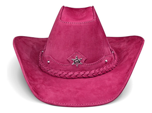 Imagem 2 de 8 de Chapeu Country Feminino Couro Legítimo Nobre Rodeio Cowgirl Chapéus Texano Americano Estrela Várias Cores