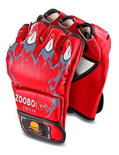 Flexzion Guantes De Boxeo Medio Dedo  Rojo