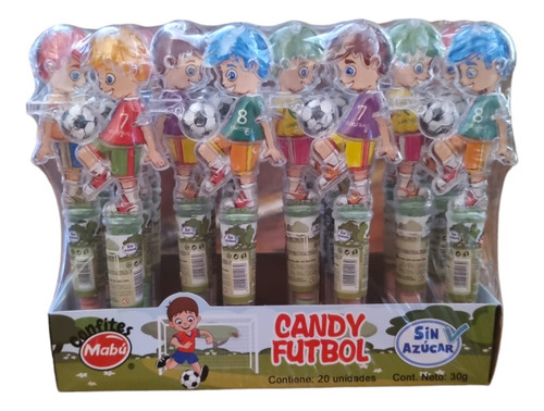 Caramelitos Candy Fútbol Sin Azúcar 20 Unidades 