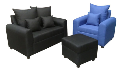 Sala Moderna 3 Piezas (loveseat, Taburete E Individual)