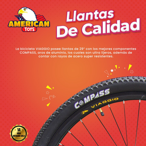 Imagen 4 de 8 de Bicicleta Viaggio Aro 29 Aluminio Shimano Italianas + Casco