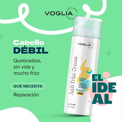 2 Pack Voglia Anti Frizz Cream 250ml