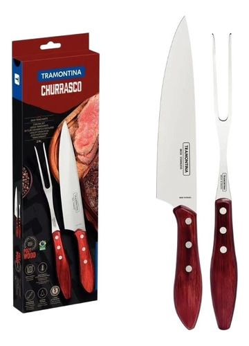 Juego Cuchillo Y Trinchante Polywood Tramontina Asado 2 Pz