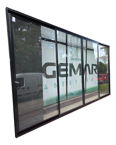 Ventana Corrediza Aluminio Modena 2 Guias 4 Hojas Lam 3+3 Negro