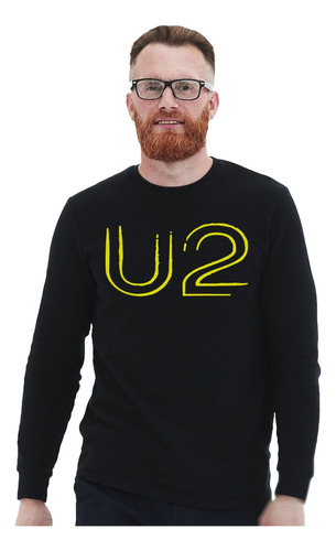 Polera Ml U2 Logo Amarillo Pop Impresión Directa
