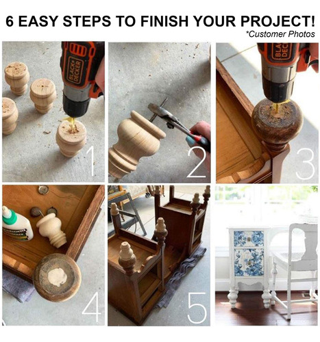 Juego De 4 Patas Para Muebles, Patas Cortas De Mesa