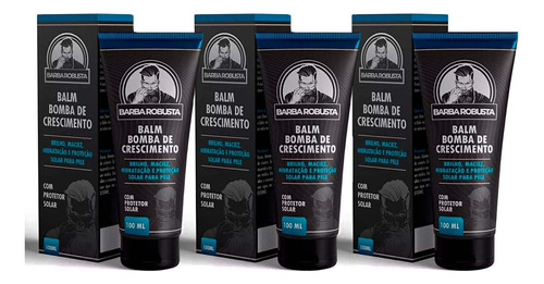 Kit 3 Balm Para Barba Hidratante Ferrari Black Barba Robusta