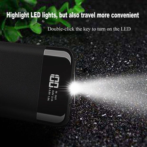 50000mah Portátil Lcd Potencia Banco 2 Usb Led Cargador De