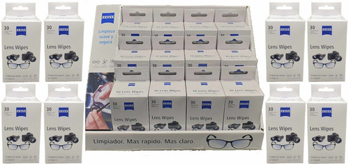 600pz 20x30 Toallas Humeda Zeiss Lens Wipes Lentes Pantalla