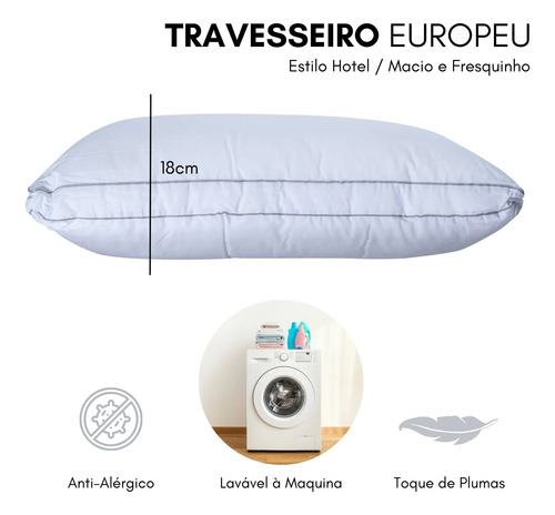 Travesseiro Toque De Plumas Macio 50x70 Hotel Spa Pousada