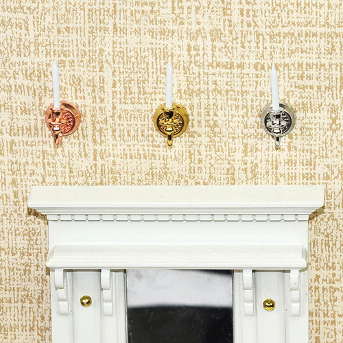 2 Candelero De Pared De Casa De Muñecas En Miniatura A