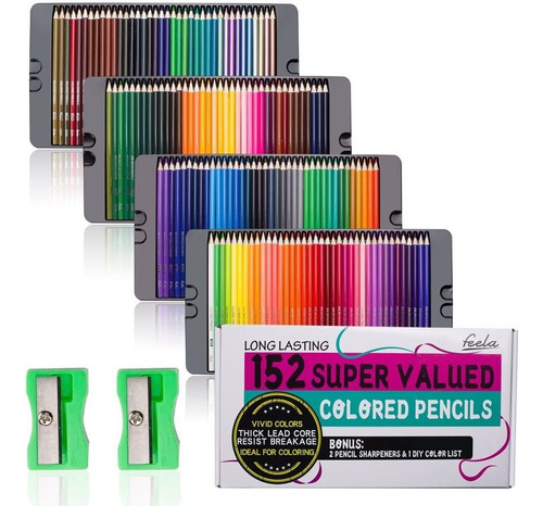 Feela Lapices De Colores Premium. Juego De Lapices De 152