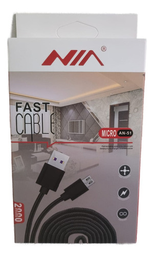 Cable Mayado Carga Transferencia Datos 2 Metros V8 Micro Usb