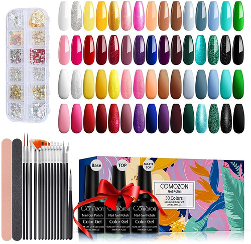 Juego De 33 Esmaltes De Uñas De Gel De 30 Colores, Kit De Ar