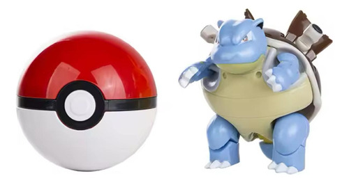 Pokemon Blastoise Com Pokebola - Articulado E De Montar