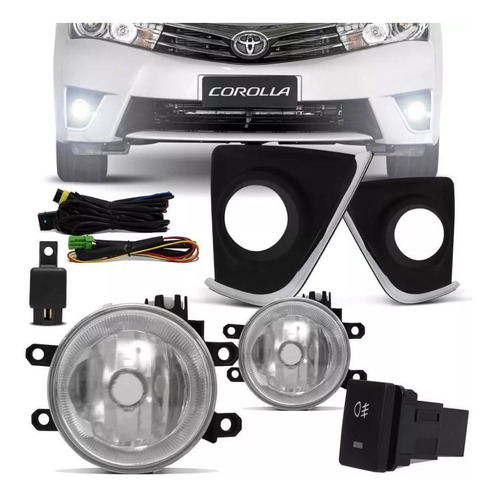 Kit Farol De Milha Toyota Corolla 2014  Moldura Cromada