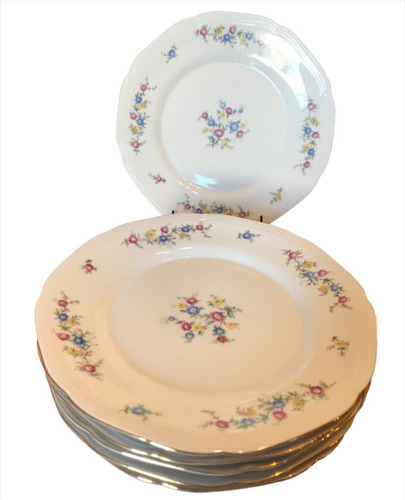 Juego De Platos Playos Antiguos Porcelana Bavaria Germany X6