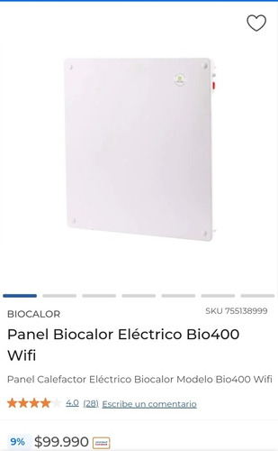 Panel Eléctrico Biocalor Bio400 Wifi