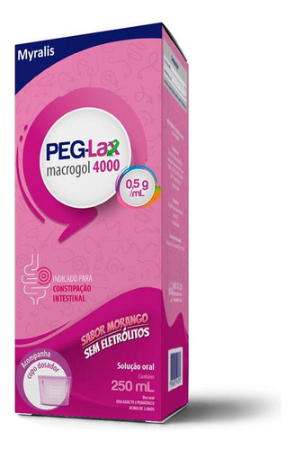 Peg-lax 0,5g/mg Sol. Oral Sabor Morango 250ml + Copo Dosador