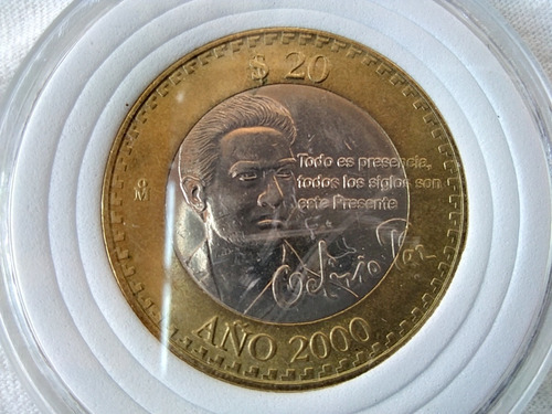 Moneda 20 Pesos 0ctavio Paz 2000 Conmemorati Brillo Original