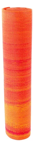 Tapete Yoga Mat Pilates Em Pvc 6mm Rainbow Com Bolsa Yangfit Cor Laranja