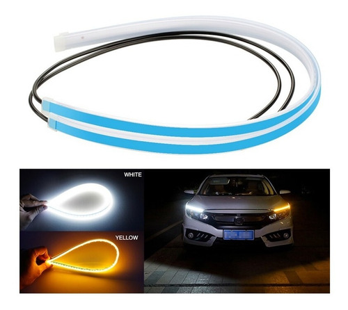 X2 Tira Led Secuencial Blanco Ámbar Universal 60cm Auto mtc X2 Tira Led Secuencial Blanco Ámbar Universal 60cm Auto mtc
