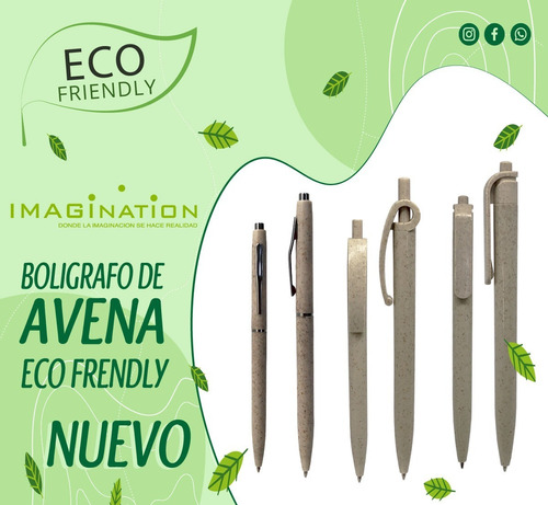 Boligrafo De Avena Eco Frendly Al Por Mayor 0.30 C/u