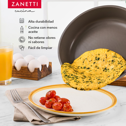 Sartén 20 Cm Y Sartén 24 Cm Antiadherente - Gris - Zanetti Gris Oscuro