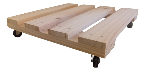 Macetero Deck Portamaceta 40x40 Con Ruedas Combo 16 Unidades Madera Natural Macetero Deck