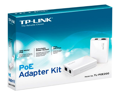 Adaptador De Ethernet Kit Tl-poe200 48v 100mbps 100 Metros