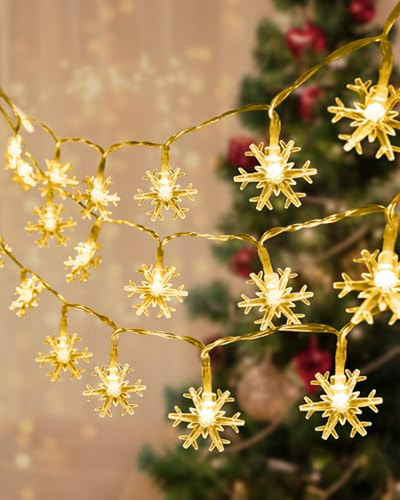 Luces Copos Nieve Navidad 13ft, 40 Led Decorativas