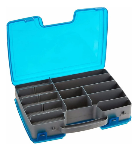 Caja Plano 1715 2 Caras Pesca Porta Accesorios Señuelos Color Azul Marino