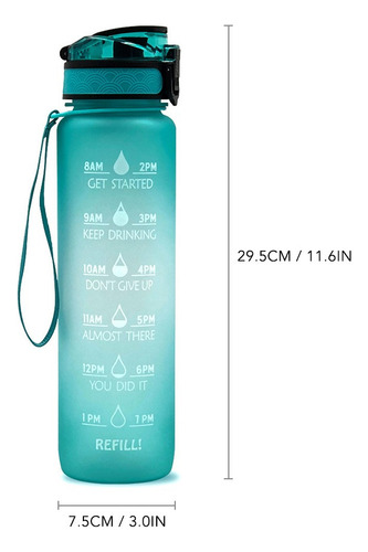 Botella De Agua Deportiva Con Marcador De Tiempo Libre De Bp