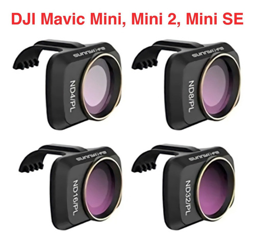 Imagen 2 de 9 de Dji Mavic Mini, Mini 2, Set De 4 Filtros Ndpl 4, 8, 16, 32