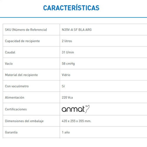 Imagen 6 de 9 de Aspirador Uso Continuo 2 Litros Con Vacuometro N35v Silfab