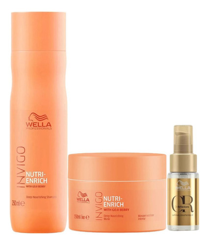 Wella Invigo Nutri-enrich Shampoo 250ml, Máscara 150ml E Óle