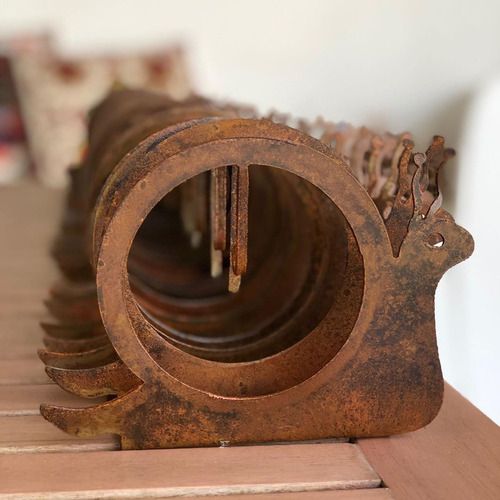 Imagen 5 de 9 de Porta Espiral Caracol Chapa Oxido Deco
