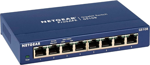 Interruptor Con 5 Puertos Netgear Gs105na Prosafe Azul