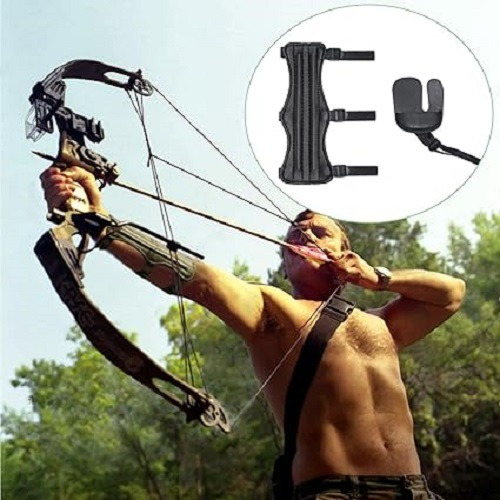 Aparejo Protección Brazo +protector Dedos Tiro Arco Y Flecha