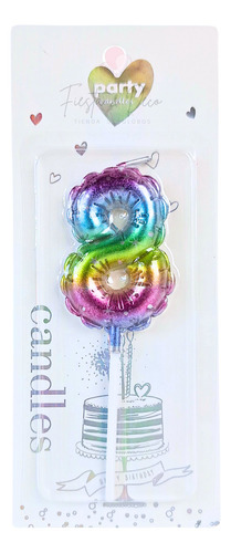 Vela Numero Para Torta Globito Cute Multicolor