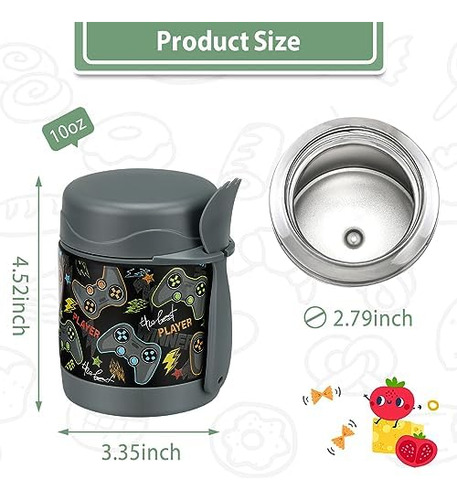 Termo De Sopa De 10 Oz Para Niños De Comida Caliente, Tarro