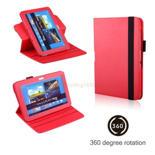 Rojo Pu Cuero Smart Folio Stand Caso Fr Samsung Galaxy Tab 2