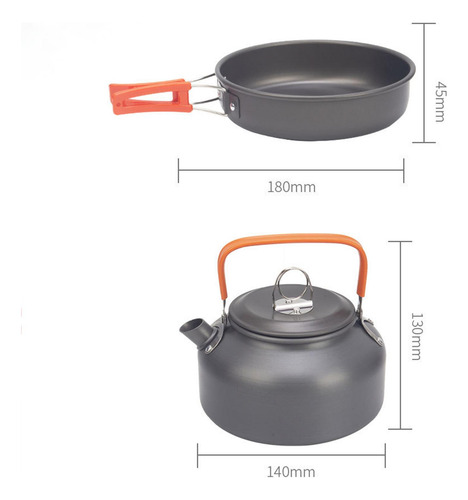Juego De Cocción Para Acampar Kit De Cocina Mango Naranja