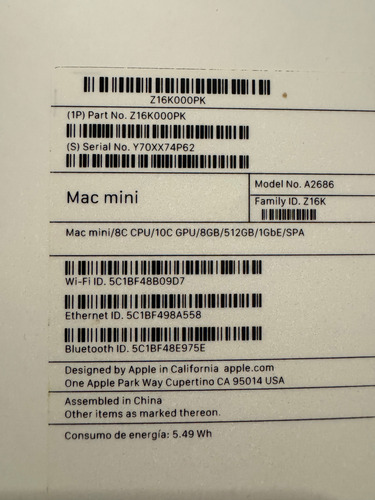 Apple Mac Mini M2 - 8gb De Ram - 512gb - (Usado)