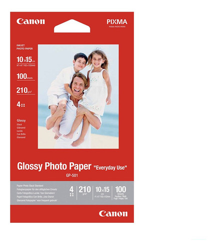 Papel Canon Glossy Photo Paper Gp-501 10x15cm (10 Folhas)