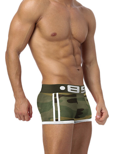 Calzoncillos Cortos Con Estampado De Letras En L Para Hombre