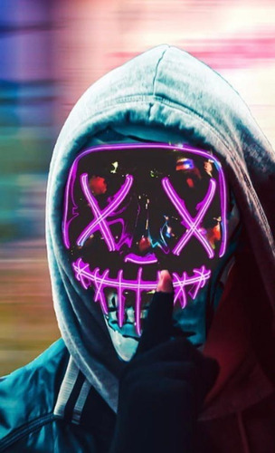 Mascara Luz Led La Purga Halloween The Purge Colores