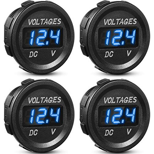 Medidor De Voltaje Dc 12v Pantalla Led Impermeable, Vol...