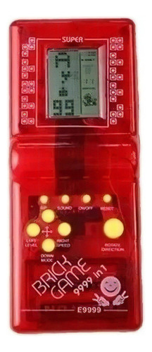 Consola Brick Game 9999 in 1 Standard color  rojo transparente